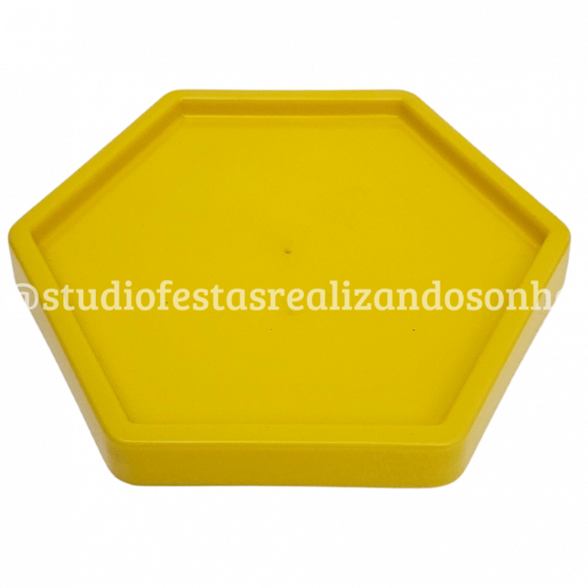 BANDEJA HEXAGONAL P AMARELO CANARIO