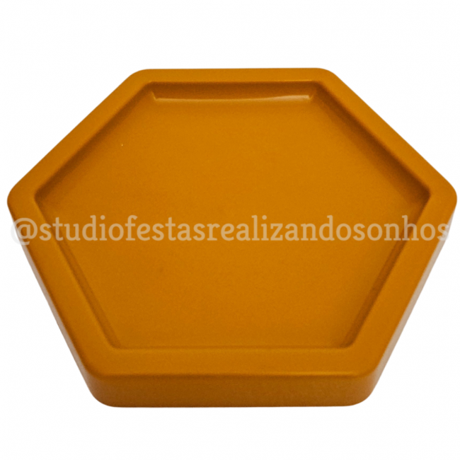 BANDEJA HEXAGONAL P MOSTARDA