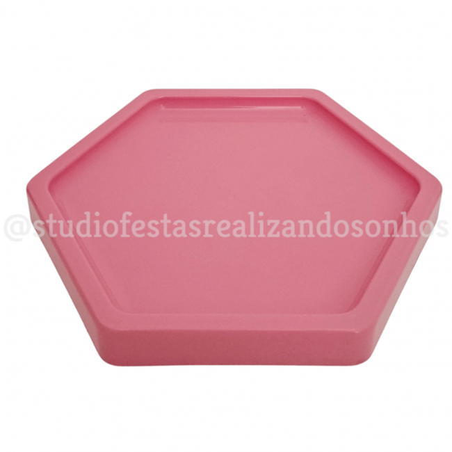 BANDEJA HEXAGONAL P ROSA