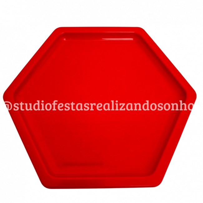 BANDEJA HEXAGONAL M VERMELHA