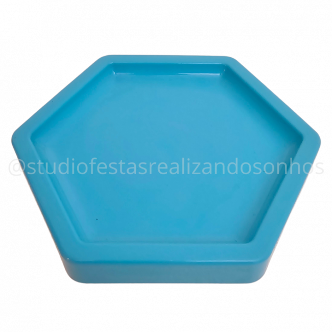 BANDEJA HEXAGONAL P AZUL CAPRI