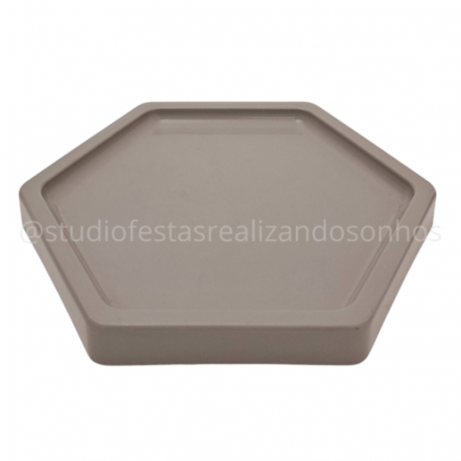 BANDEJA HEXAGONAL P CINZA