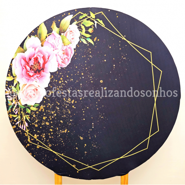 PAINEL REDONDO FLORAL 2 (TECIDO)