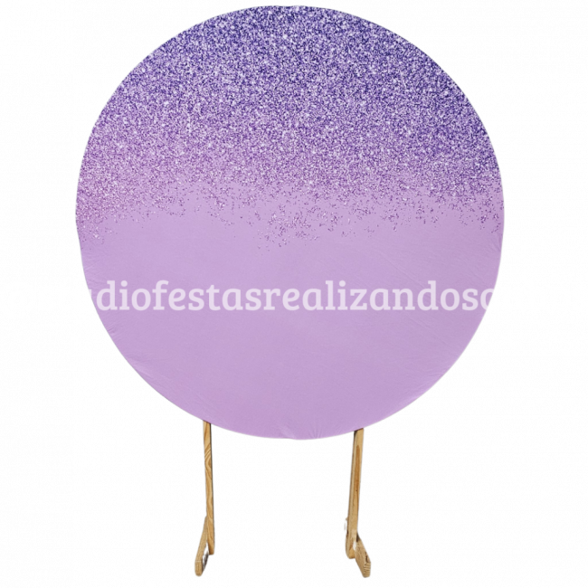 PAINEL REDONDO GLITTER LILAS 1