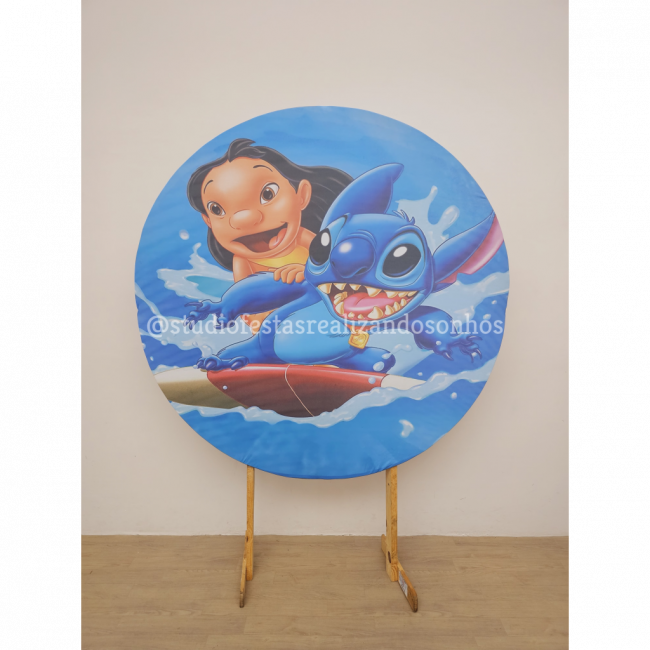 PAINEL REDONDO LILO E STITCH 1 (TECIDO)