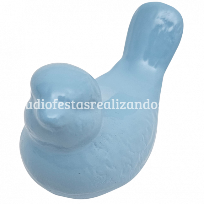 PÁSSARO CERÂMICA P AZUL BEBE