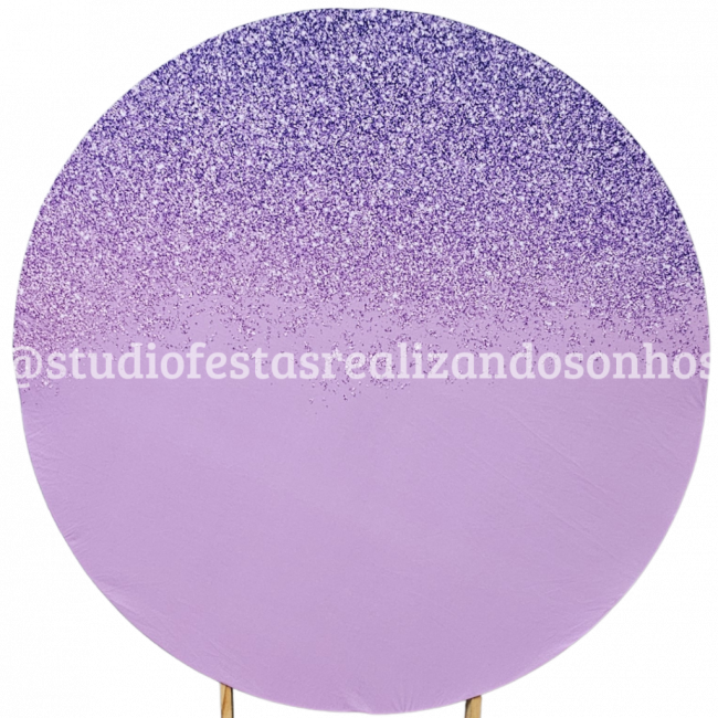 TECIDO REDONDO GLITTER LILAS 1