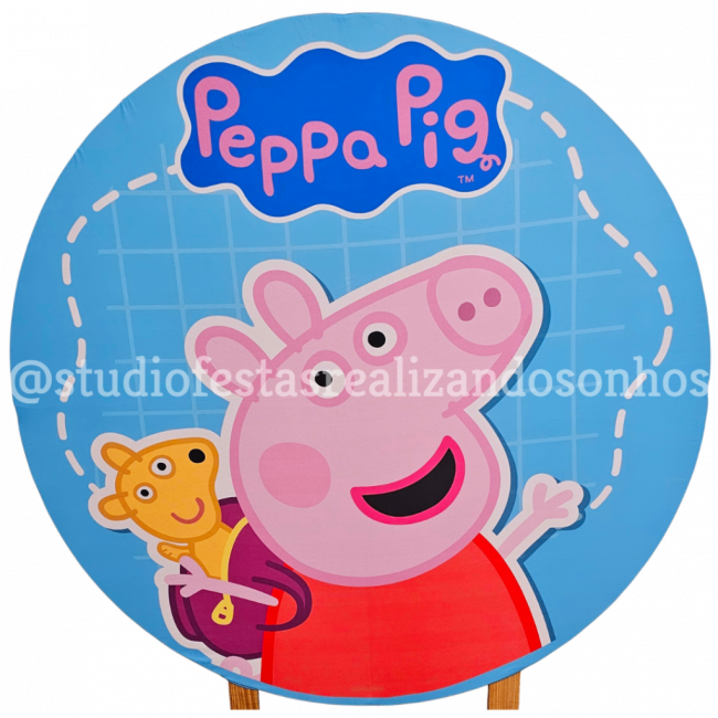 TECIDO REDONDO PEPPA PIG 3