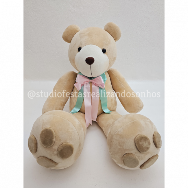 URSO PELUCIA 1M VERDE E ROSA