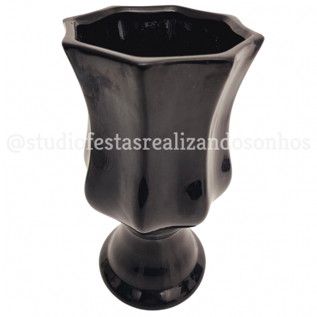 VASO ACRE CERÂMICA G PRETO