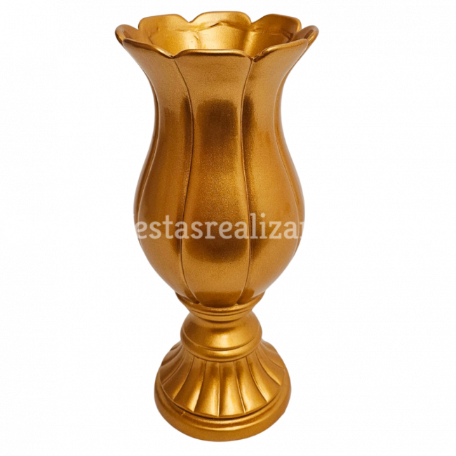 VASO FLOR CERÂMICA G DOURADO