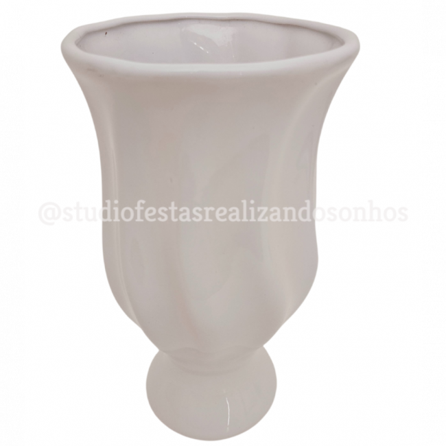 VASO ONDULADO CERÂMICA G BRANCO