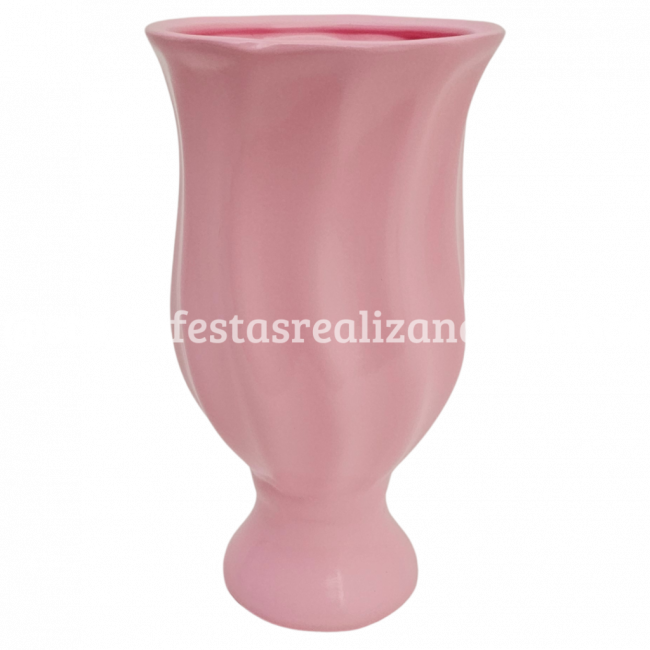 VASO ONDULADO CERÂMICA G ROSA