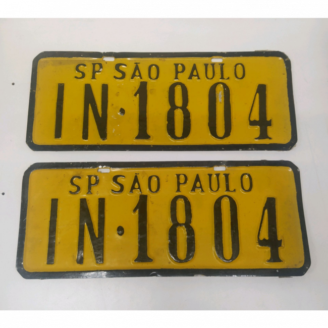 Par de Placa de Carro anos 80