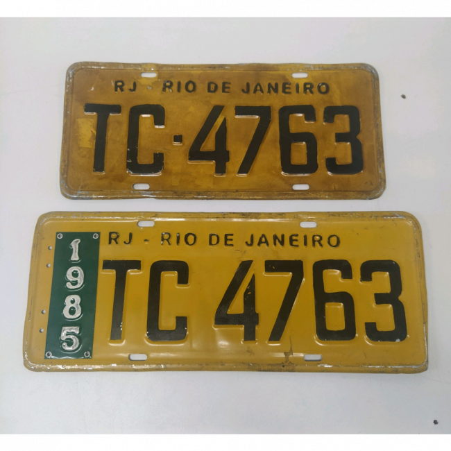 Par de Placa de Carro anos 80