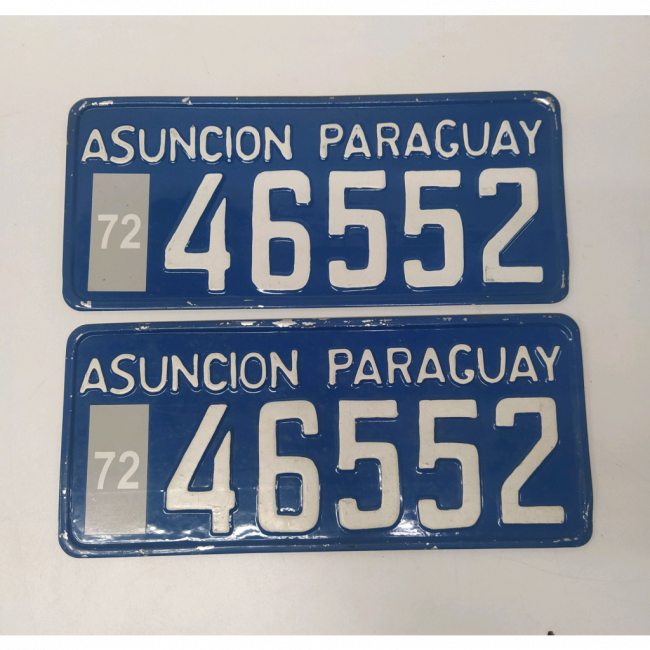 Par de Placa de Carro Asuncion Paraguay