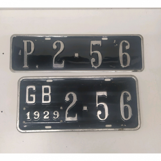 Par de Placa de carro Anos 20 Preto