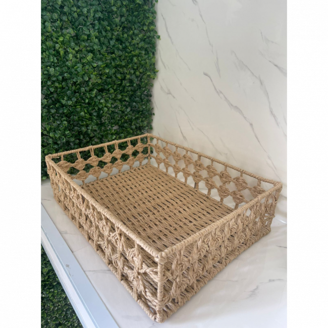 Cesta Retangular Fibra Natural- 38x28cm