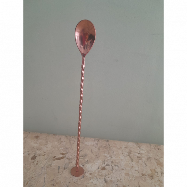 Colher de cobre longa espiral