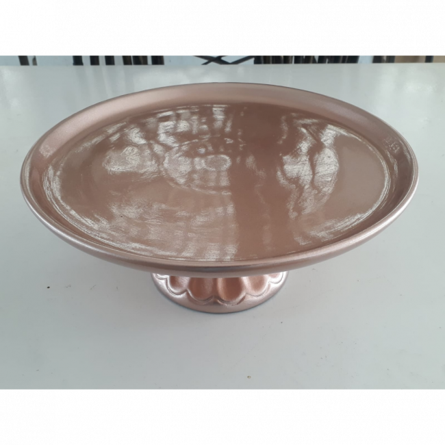 SUPORTE CERAMICO 32CM D 24CM A   REDONDO ROSE GOLD