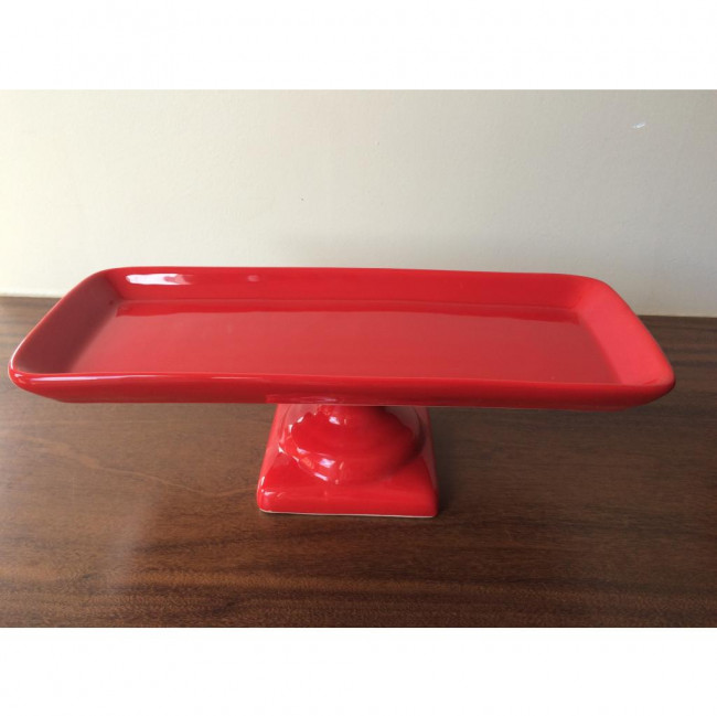 SUPORTE RETANGULAR COM PÉ VERMELHO (39C X 15L X 12)