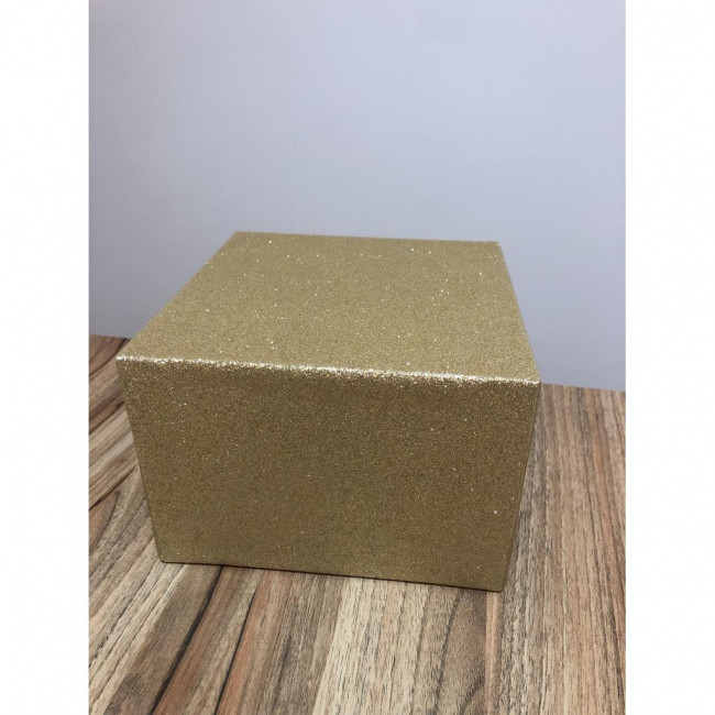 CAIXA DOURADA GLITTER G ( 12A X 18L X 18C )