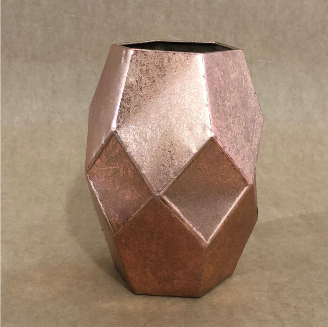 VASO GEOMÉTRICO METAL ROSE (8D X 18A)