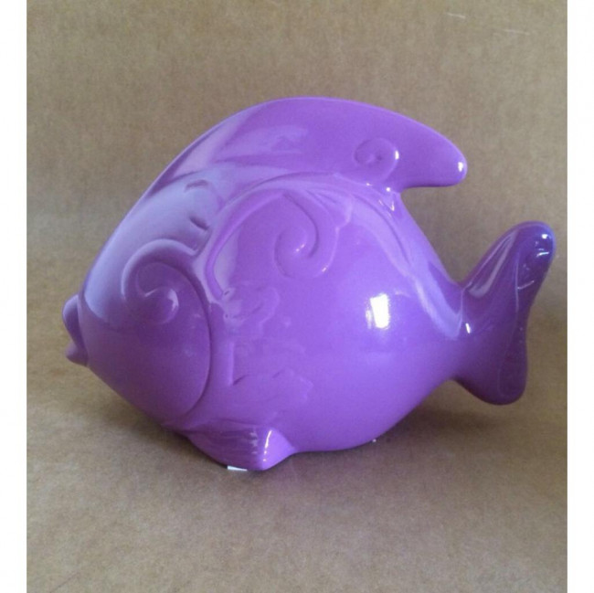 PEIXE DE CERAMICA ROXO (16A X 23L)