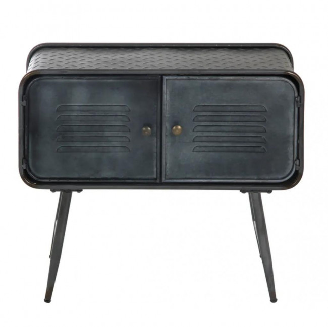 MESA METAL CONTAINER ARREDONDA NA COR GRAFITE (70C X 39L X 58A)