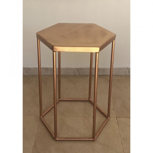 MESA GEOMÉTRICA ROSE GOLD P (46C X 40L X 60A)