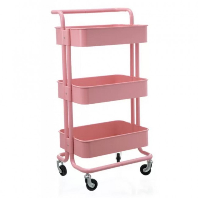 CARRINHO METAL ROSA CANDY (44C X 39L X 88A)