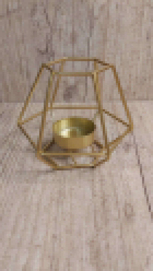 Porta Velas metal dourado