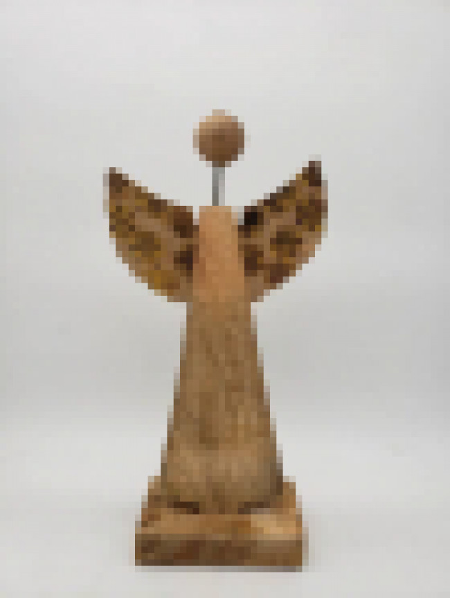 ANJO ENTALHADO DE MADEIRA ANGELI -17539 34CM