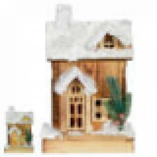 CASA RUSTICA NATAL C/LED (MARROM BRANCO) -64851001