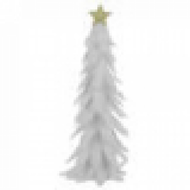 ARVORE NATAL TECIDO PELUCIA (BRANCO) 15X35cm