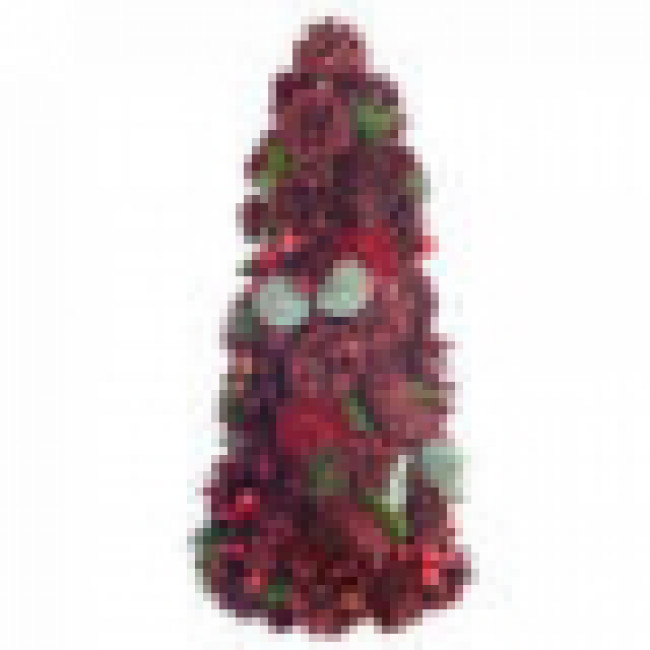 ARVORE NATAL CONE C/PINHA C/BERRY (BORDO) 38