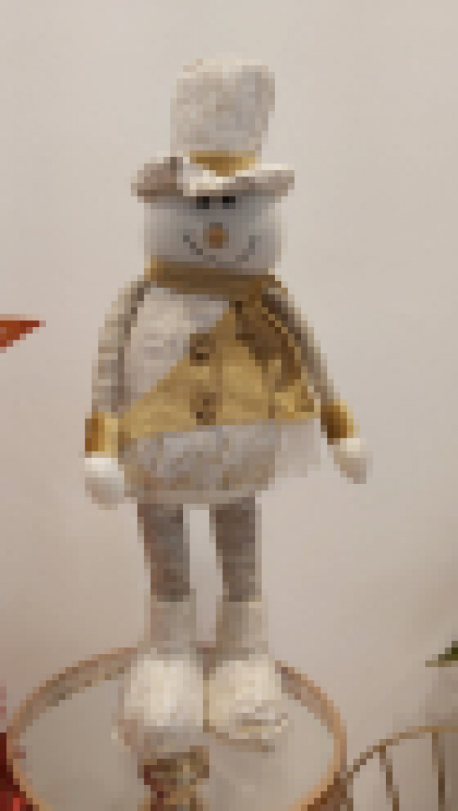 Boneco de Gelo Branco c/ Dourado