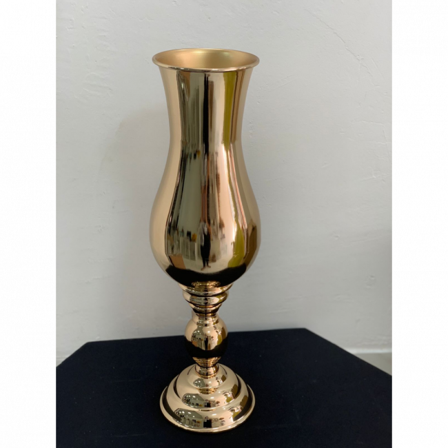 Vaso Taça Metal Dourado G