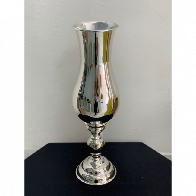 Vaso Taça Lux Metal Prata G