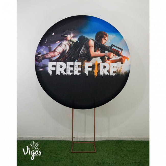 Painel redondo 1,50 D + Tela de Free Fire