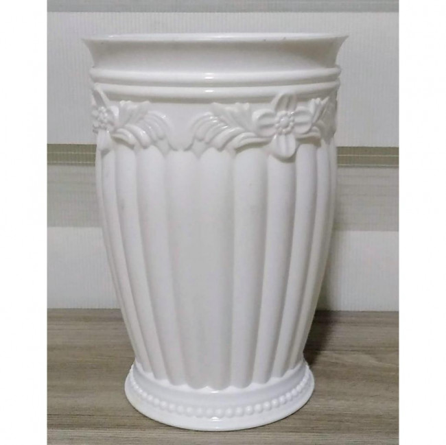 CACHEPOT FLORAL BRANCO