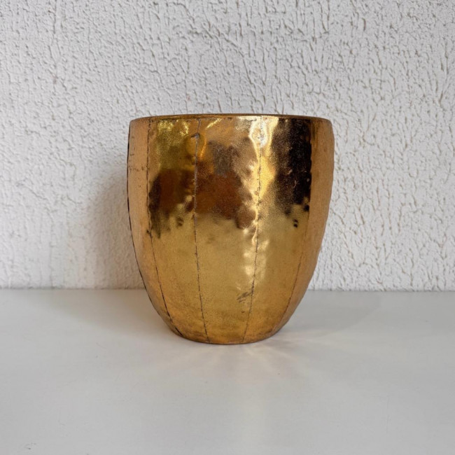 Vaso Abaulado Metal Dourado P / 605501228