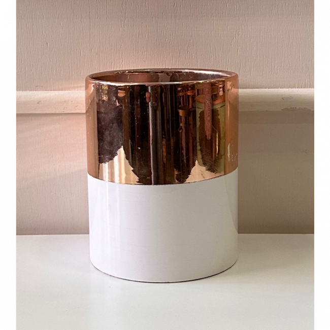 Vaso Cobre e Branco G