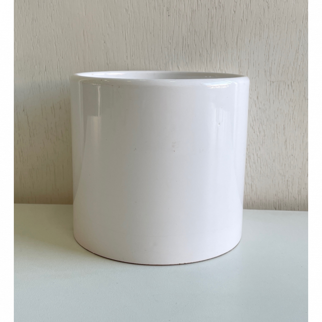 Vaso Liso Ceram Branco Quadripé Mad P