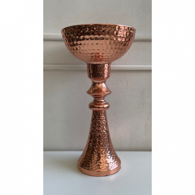 Vaso Taça Metal Fundido Rose Gold