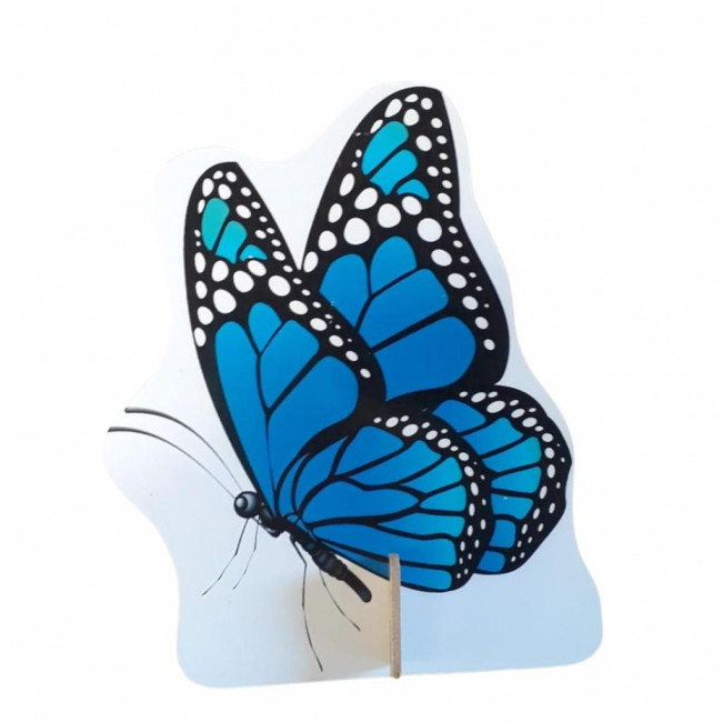 BORBOLETA AZUL DISPLAY MDF DE MESA