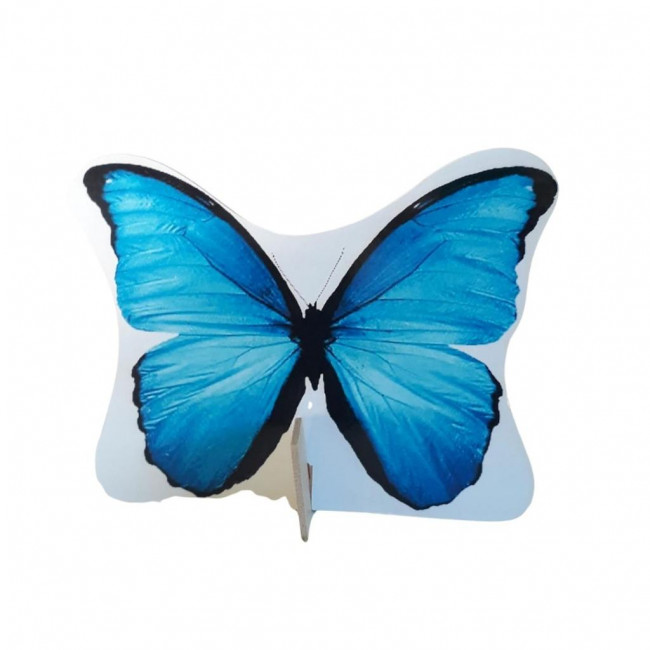 BORBOLETA AZUL DISPLAY MDF DE MESA