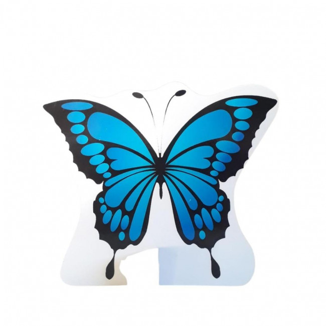 BORBOLETA AZUL DISPLAY MDF DE MESA