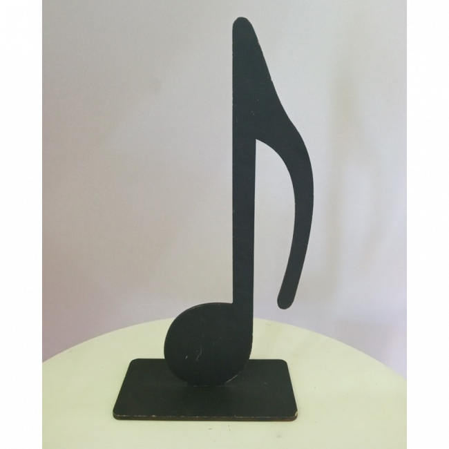 DISPLAYS MDF DE MESA NOTAS MUSICAIS PRETA 25CM