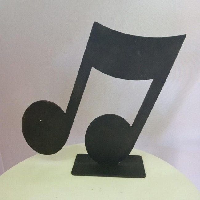 DISPLAYS MDF DE MESA NOTAS MUSICAIS PRETA 25CM